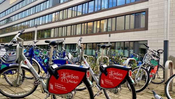 Fahrr&auml;der von Nextbike vor dem Rathaus