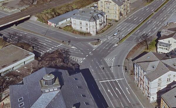 Luftbild Kreuzung Gabelsbergerstra�e/Westanlage