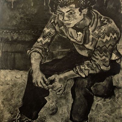 Otto Pankok, »Zigeunerjunge Papelon«, 1931, Kohle auf Papier, 89 x 118 cm