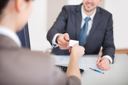 Young businessman at the hiring interview in the office