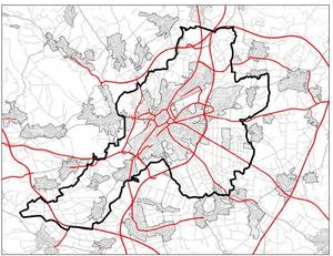 Kartierte Straßen in Gießen über 8000 Kfz pro Tag