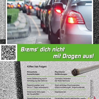 Sucht-Kampagne des Prventionsrates - Karte Brems dich nicht mit Drogen aus!