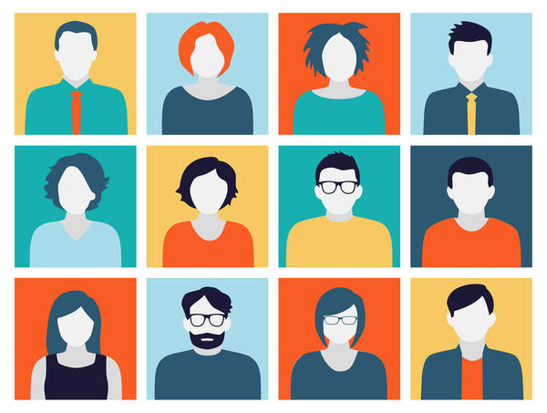 Collection of characters - avatars in flat design style. Can be used for social networking.
