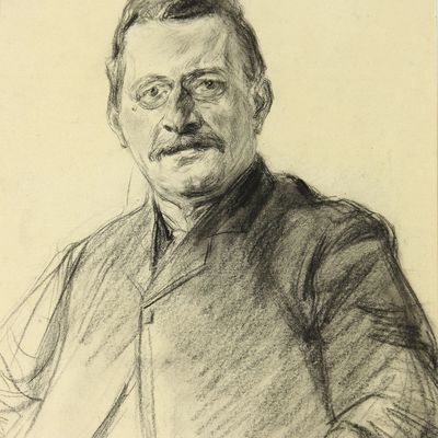 Portrait "Gustav Bock" vor der Restaurierung